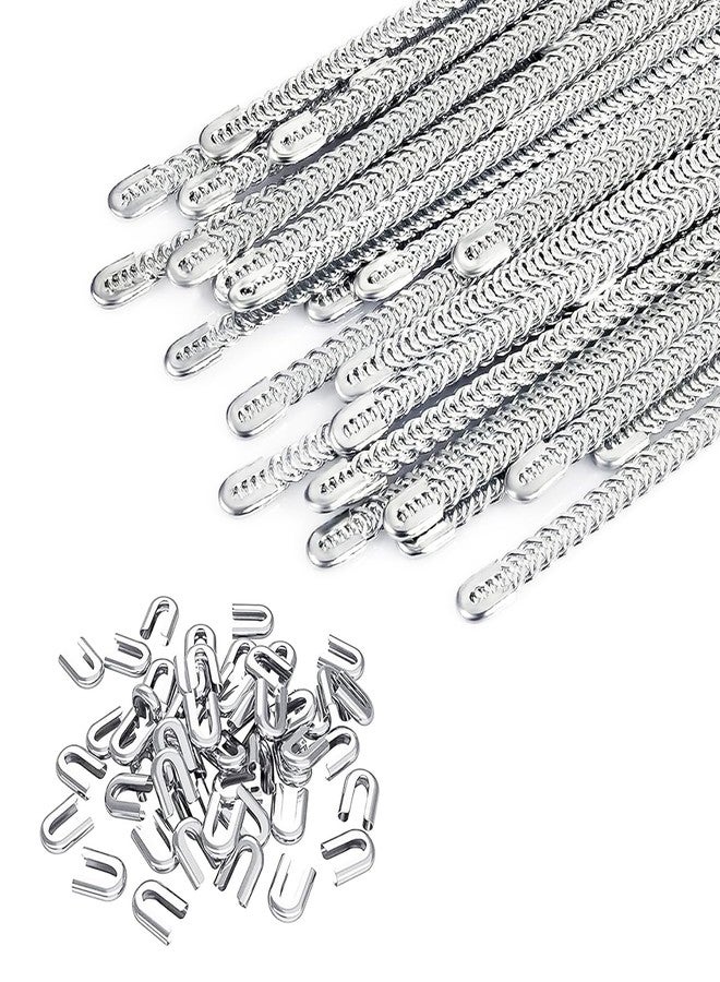 EUSTREER 50 Pcs 1/4'' x 13.7Inch Spiral Steel Boning for Corset, Sewing Corset Boning Precut with 50 Steel Boning Tips Structure and Form (6mm) - Image 1